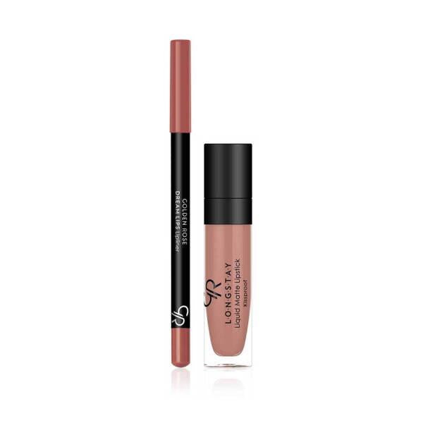 Golden Rose Matte Lipkit Warm Sable - Long-Lasting Liquid Lipstick & Lipliner Set