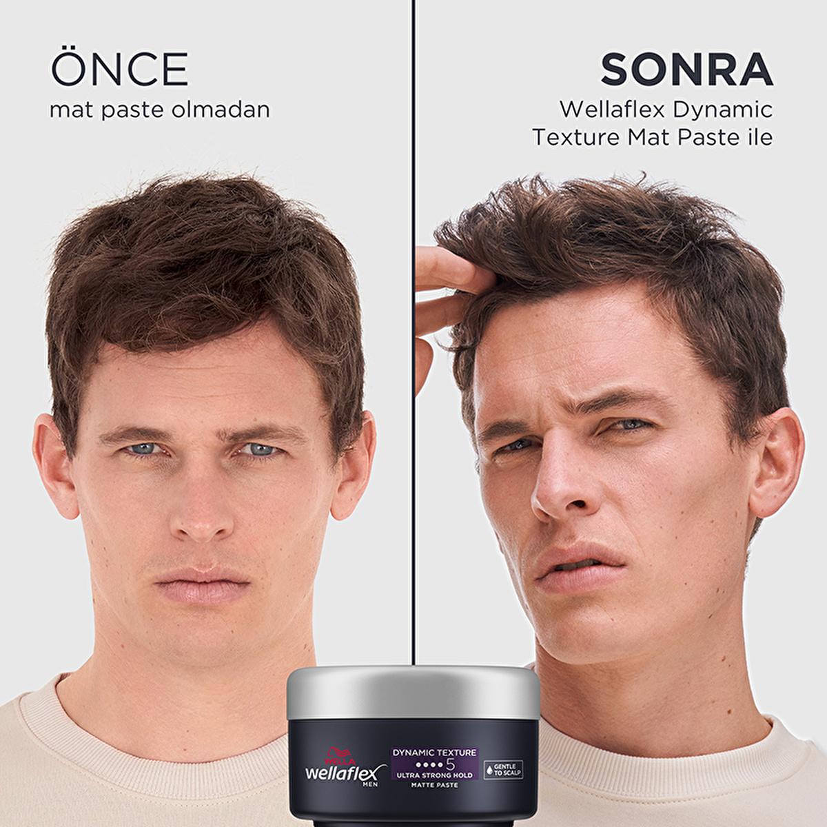Wella Wellaflex Men Dynamic Texture Mat Paste - Ultra Strong Hold Hair Wax | 75 ml