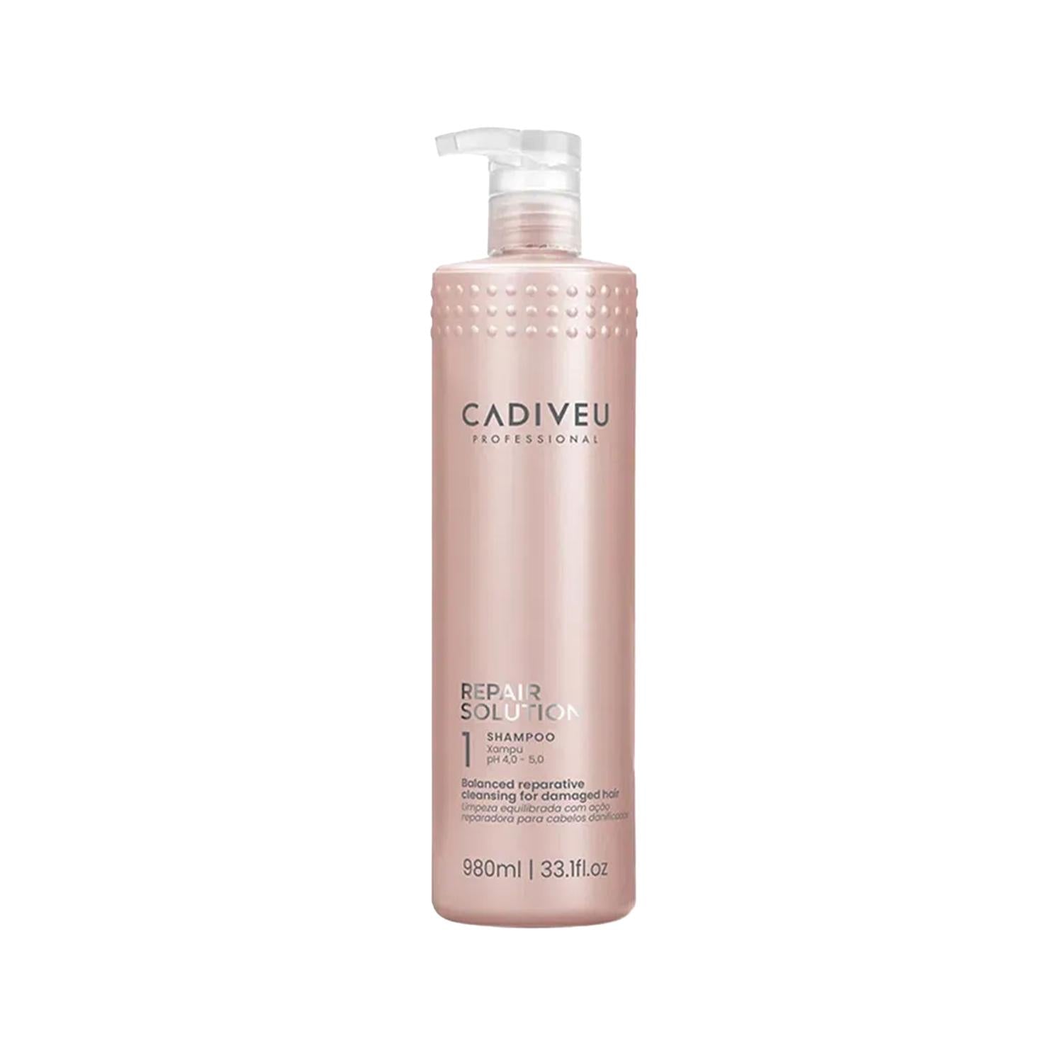 Cadiveu Repair Solution Shampoo 980ml - Large Capacity Hair Repair Shampoo for Damaged Hair