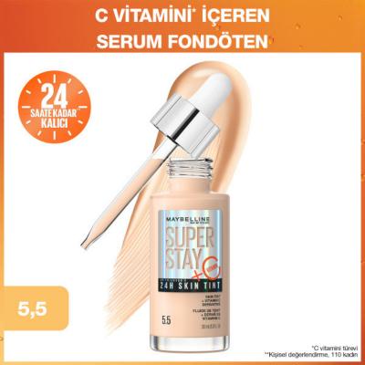 Maybelline New York Super Stay Skin Tint Foundation - Lightweight, 24 Hour Coverage, Vitamin C Enriched