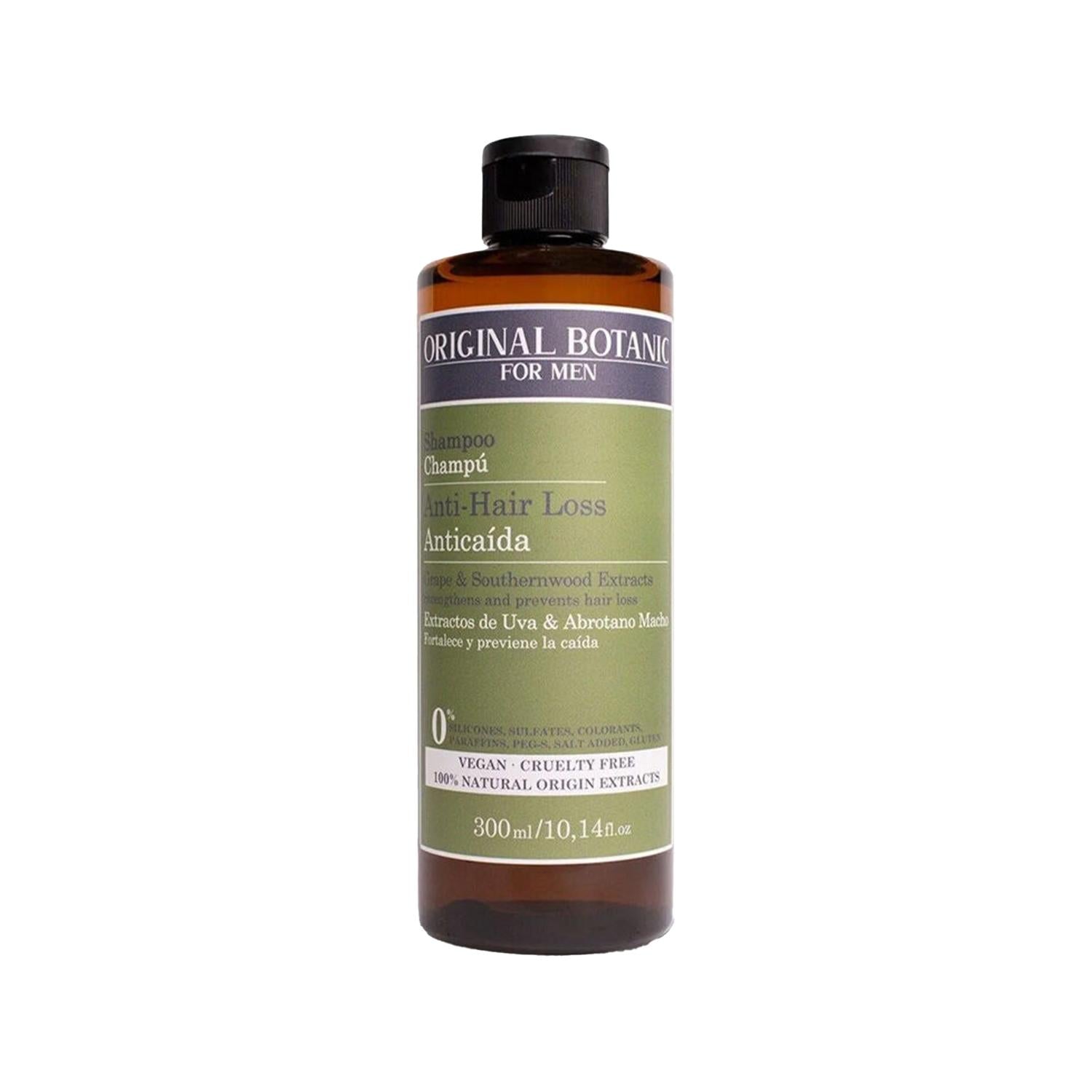 ORIGINAL BOTANIC Vegan Anti-Hair Loss Shampoo for Men - 300ml Natural Botanical Ingredients, Promotes Hair Health & Prevents Thinning