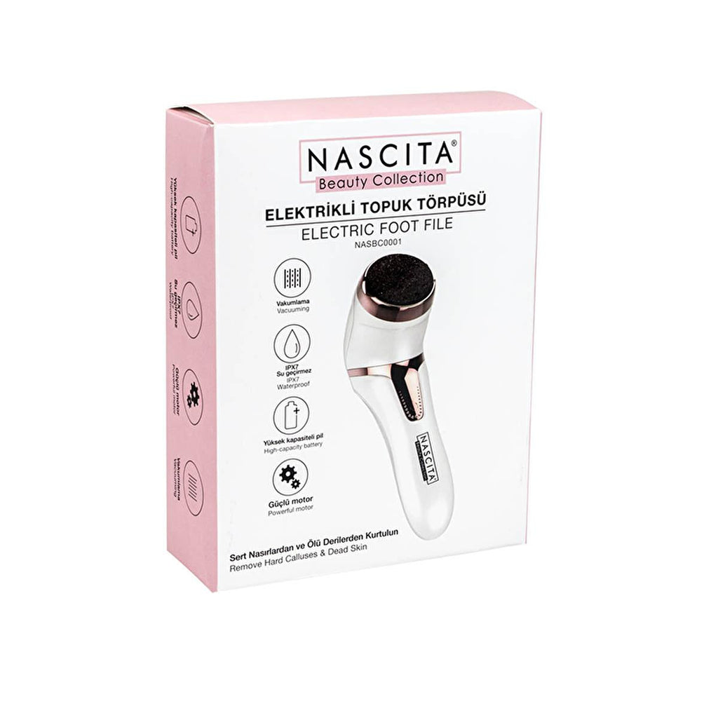 Nascita Electric Foot File - Cordless Portable Foot Care for Smooth Heels & Callus Removal