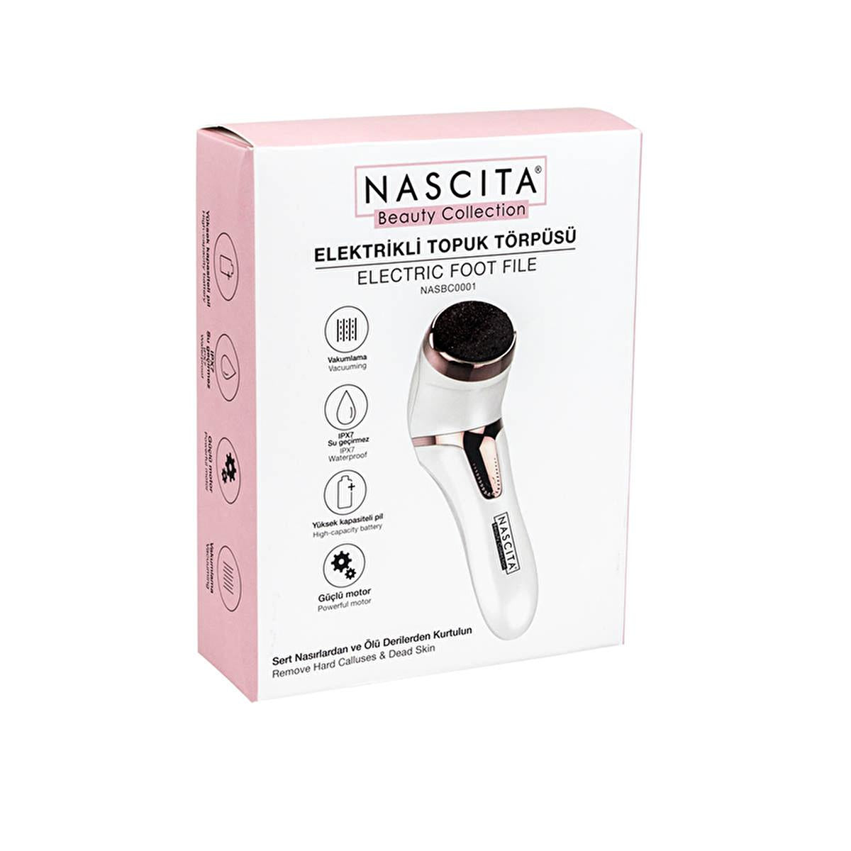 Nascita Electric Foot File - Cordless Portable Foot Care for Smooth Heels & Callus Removal