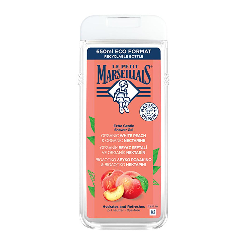 Le Petit Marseillais White Peach & Nectarine Shower Gel - Gentle & Moisturizing for the Whole Family