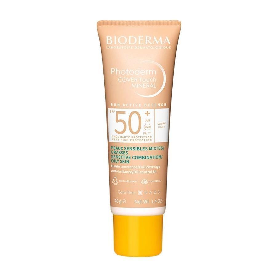 Bioderma Mineral Sunscreen with Coverage SPF50+ Light 40g - Tinted Non-Comedogenic Matte Finish Sun Protection
