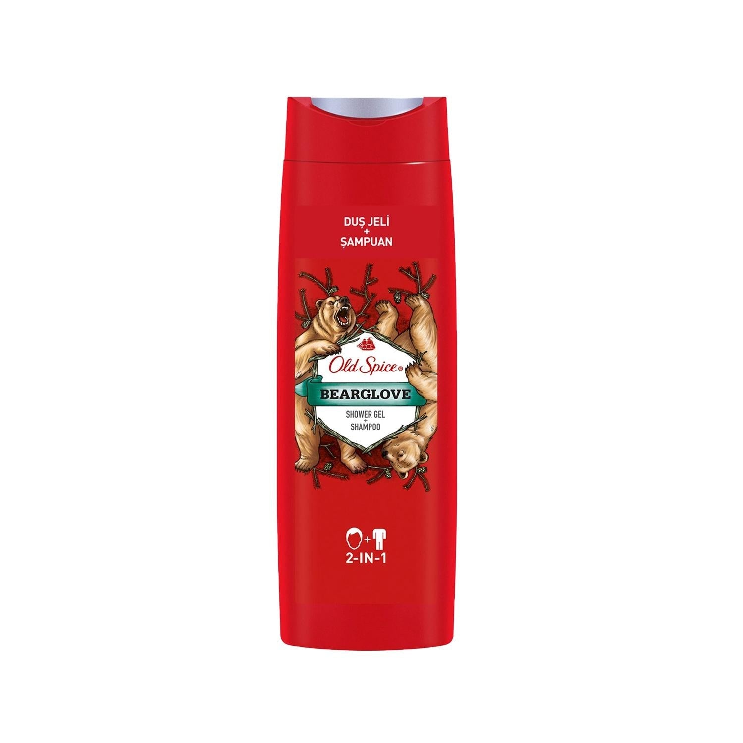 Old Spice Bearglove 2-in-1 Shower Gel & Shampoo - Simplifies Personal Care Routine, 400 ml, Men's Grooming