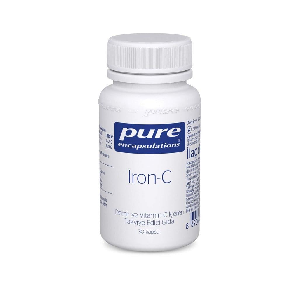 Pure Iron-C Dietary Supplement - Iron and Vitamin C Capsules for Healthy Red Blood Cell Production and Immune System Support