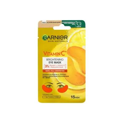 Garnier Vitamin C Brightening Eye Mask - Hypoallergenic, Easy Application, Reduces Dark Circles