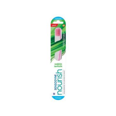 Sensodyne Nourish Soft Toothbrush for Sensitive Teeth and Gums - Gentle Cleaning, Healthy Oral Hygiene