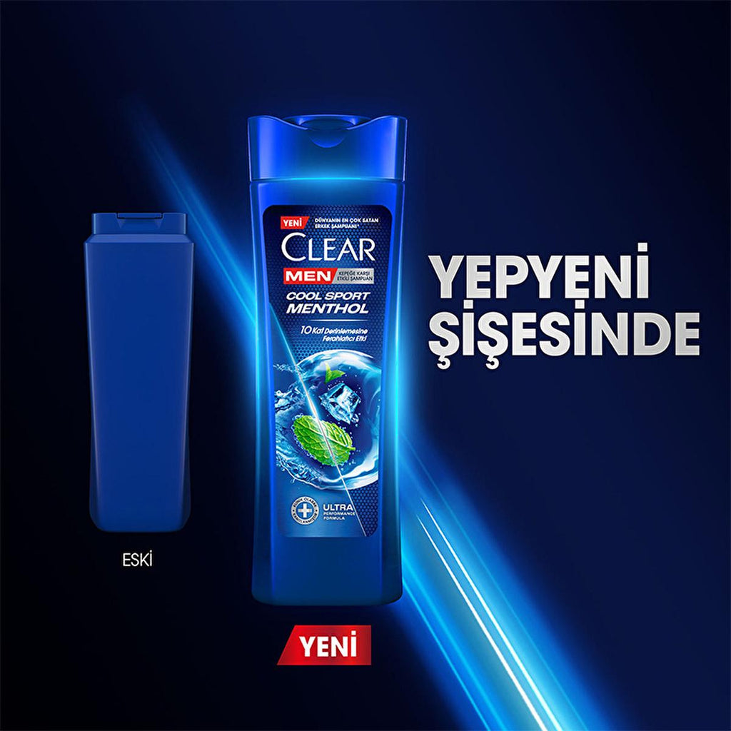 Clear Men Cool Sport Menthol Anti-Dandruff Shampoo - Itch Relief, Oily Scalp Control, Refreshing Menthol - 11.83 fl oz