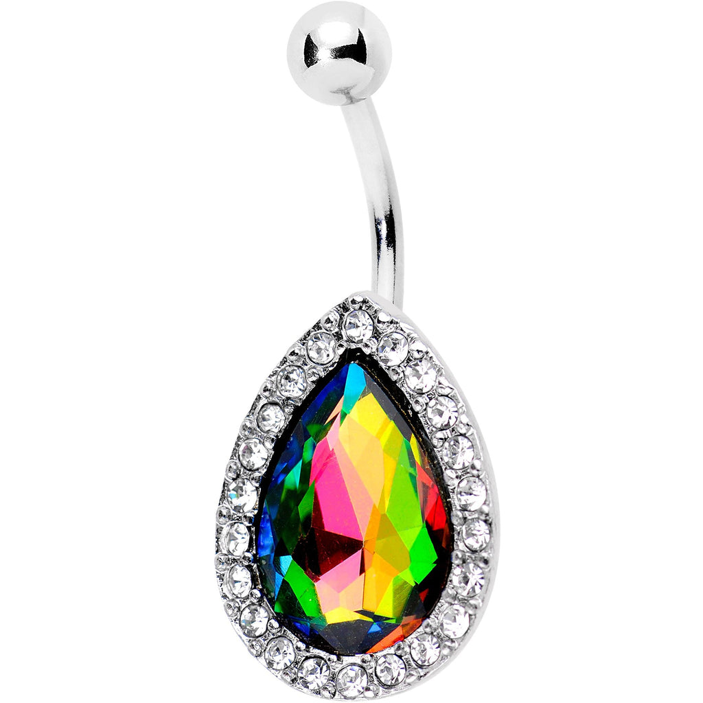 BodyCandy Clear Aurora Gem Glamour Girl Belly Ring — detail and construction