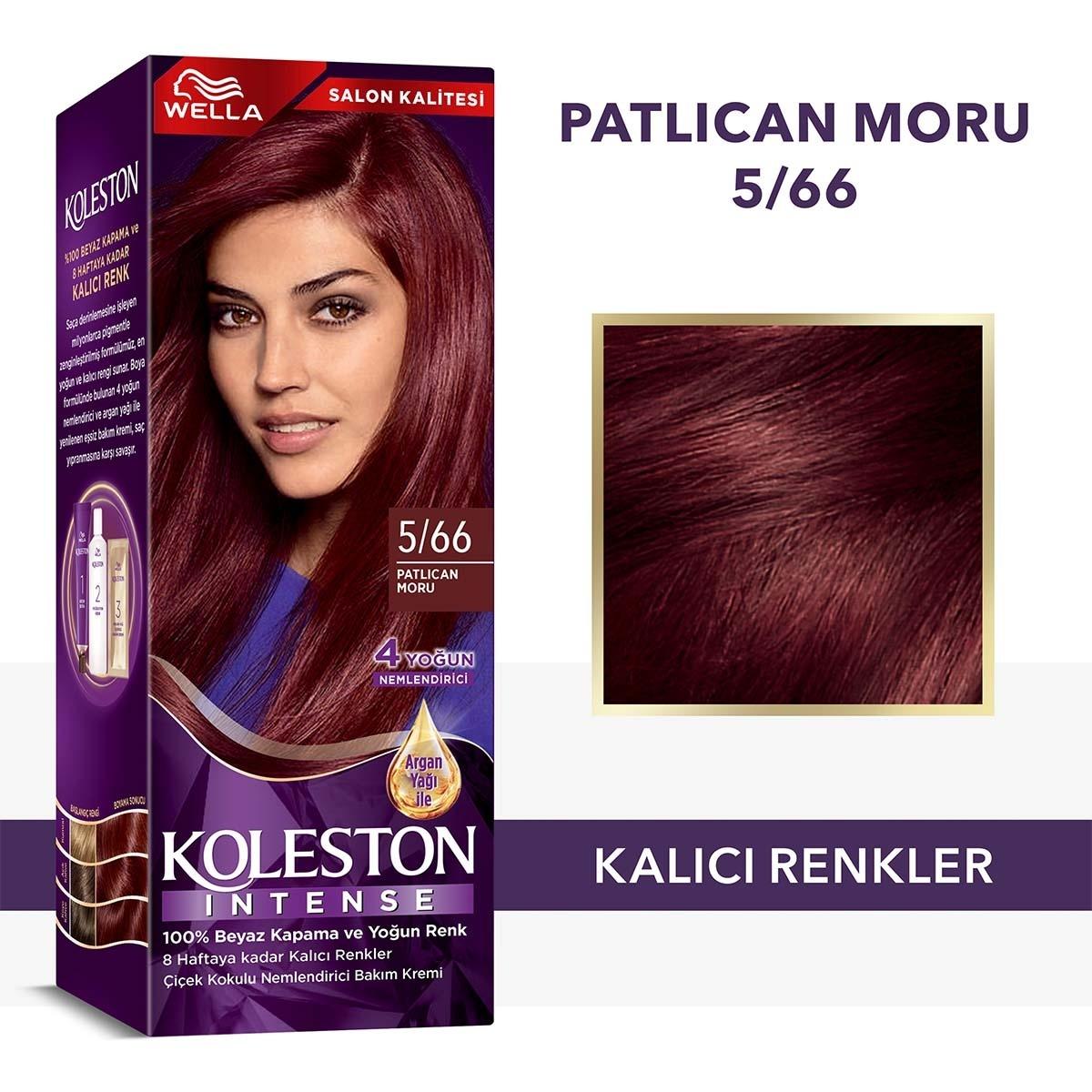 Wella Koleston Intense 5/66 Eggplant Purple Hair Dye: 100% Gray Coverage, Long Lasting, Argan Oil - Permanent At Home Color
