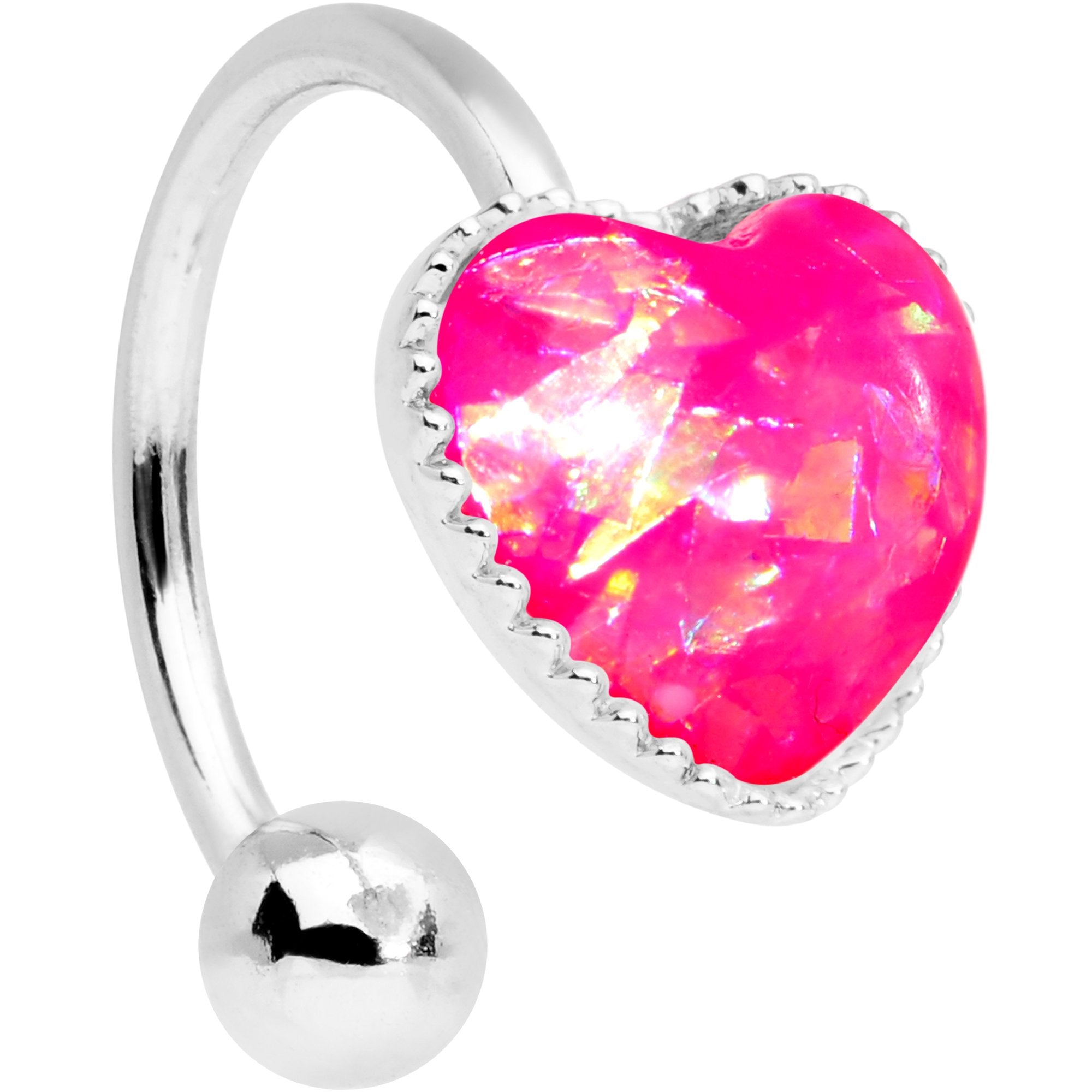 BodyCandy Pink Faux Opal Sacred Heart Non Pierced Ear Cuff — main product shot