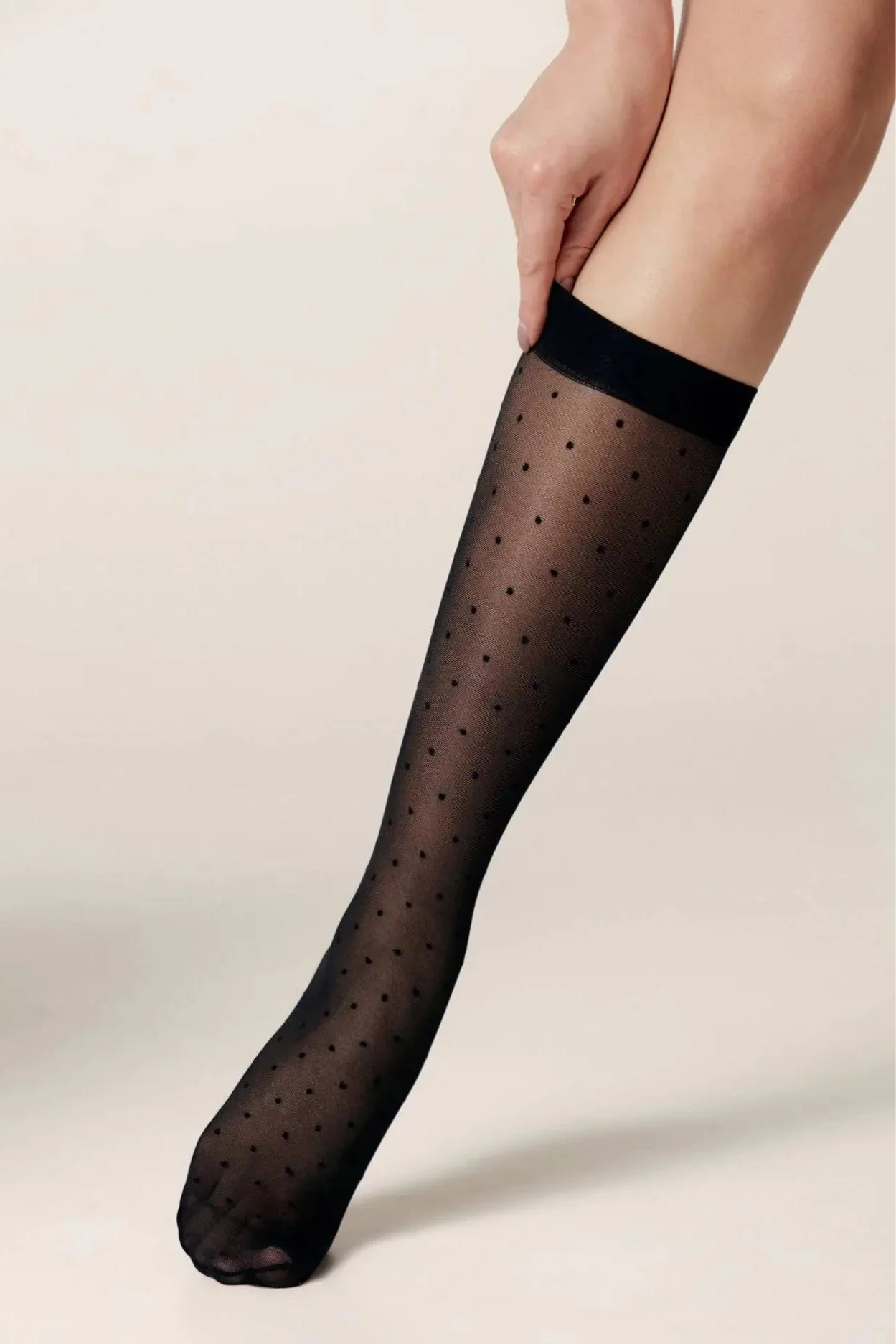 TheRanok.com Fantasy Knee Highs Conte Dots — detail close-up