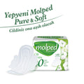 Molped Pure & Soft: Organic Cotton Feminine Hygiene Pads for Sensitive Skin - Hypoallergenic, Dye-Free, and Vegan Menstrual Pads