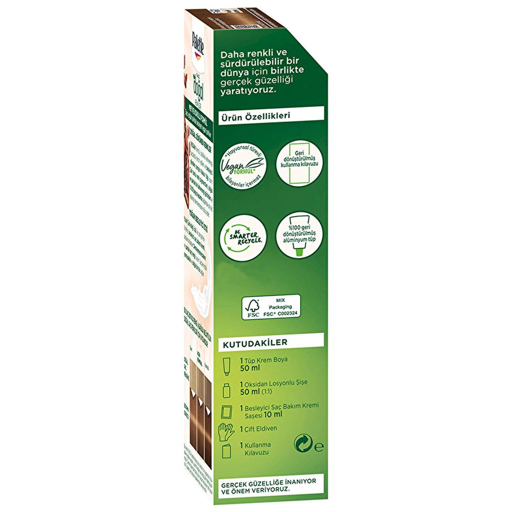 Palette Natural Hair Dye - Long-lasting Color with Natural Ingredients - 7-60 Fındık Kahve