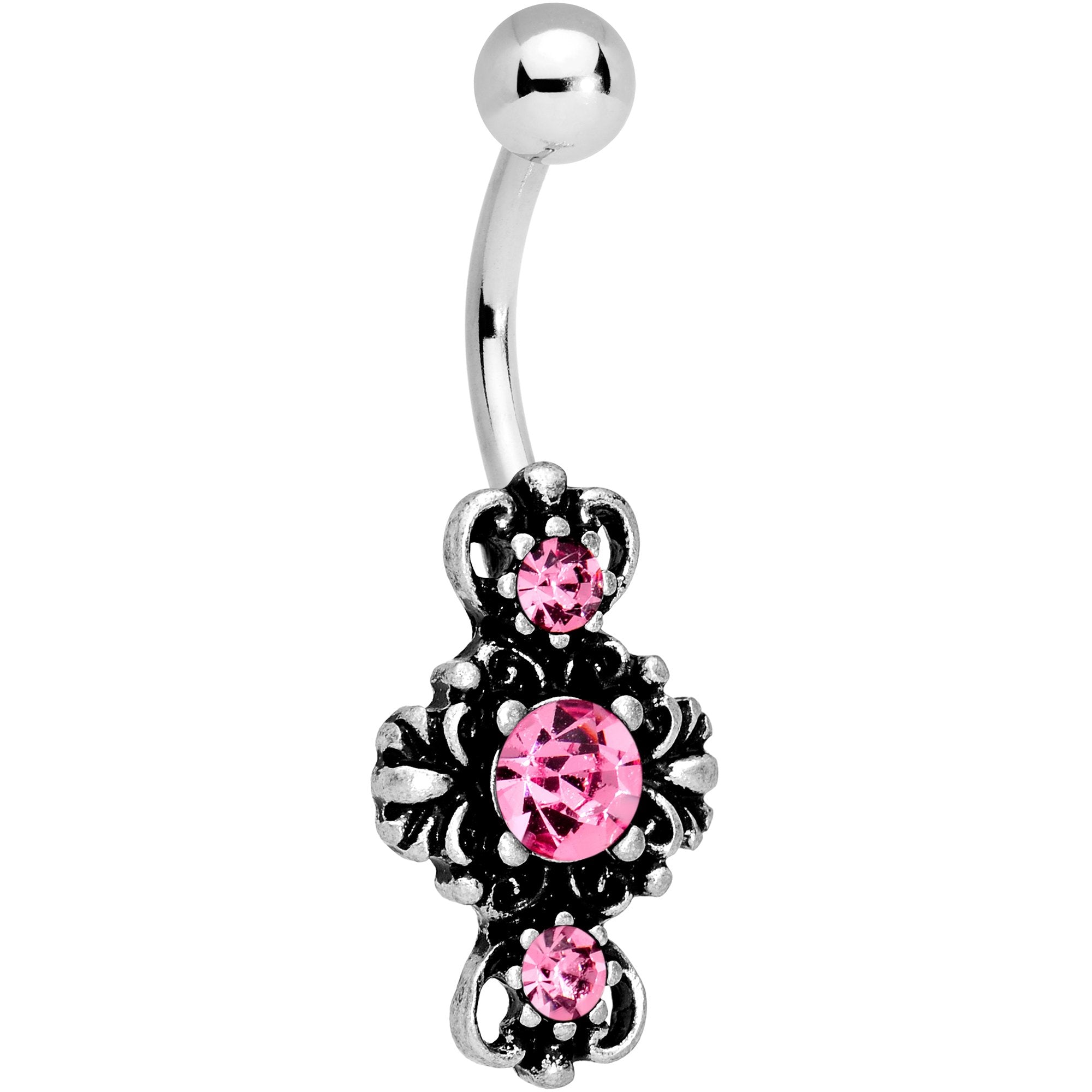 BodyCandy Pink Gem Victorian Frame Belly Ring — main product shot