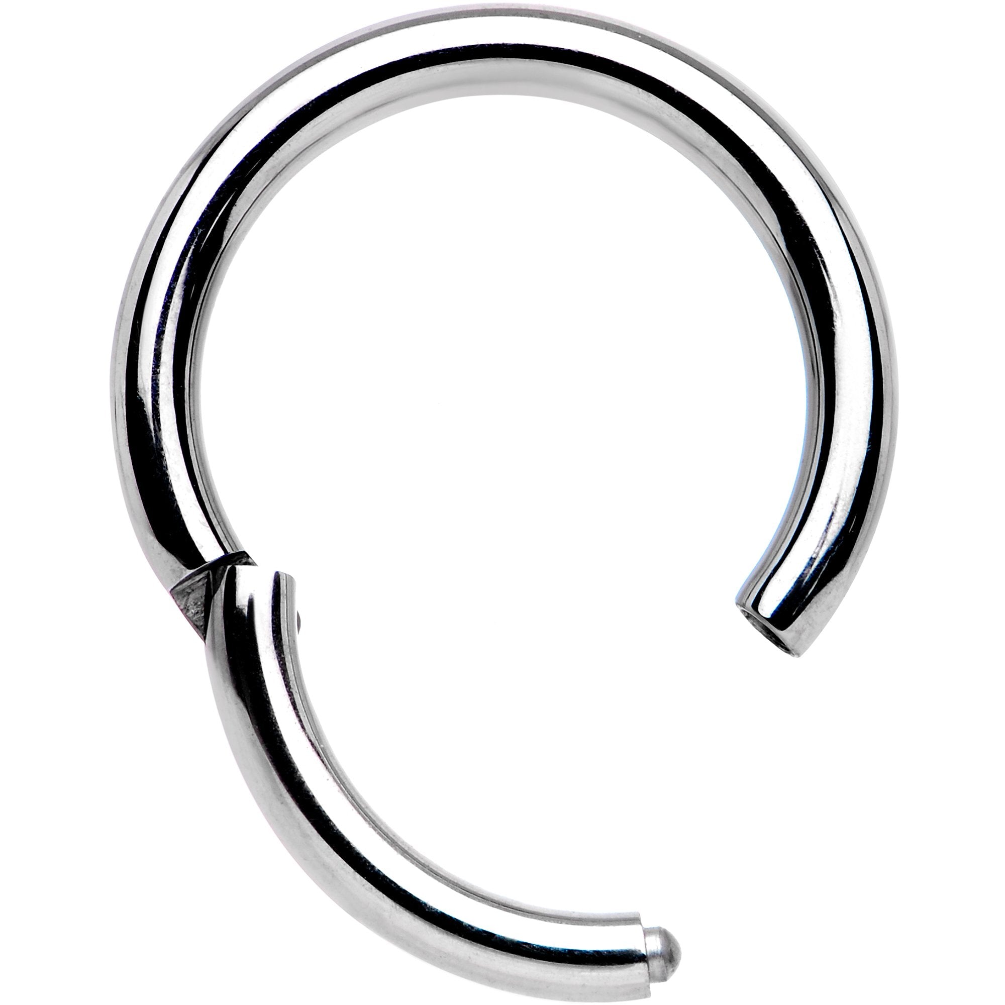BodyCandy 14G 3/8 Solid G23 Implant Grade Titanium Hinged Segment Ring — detail and construction