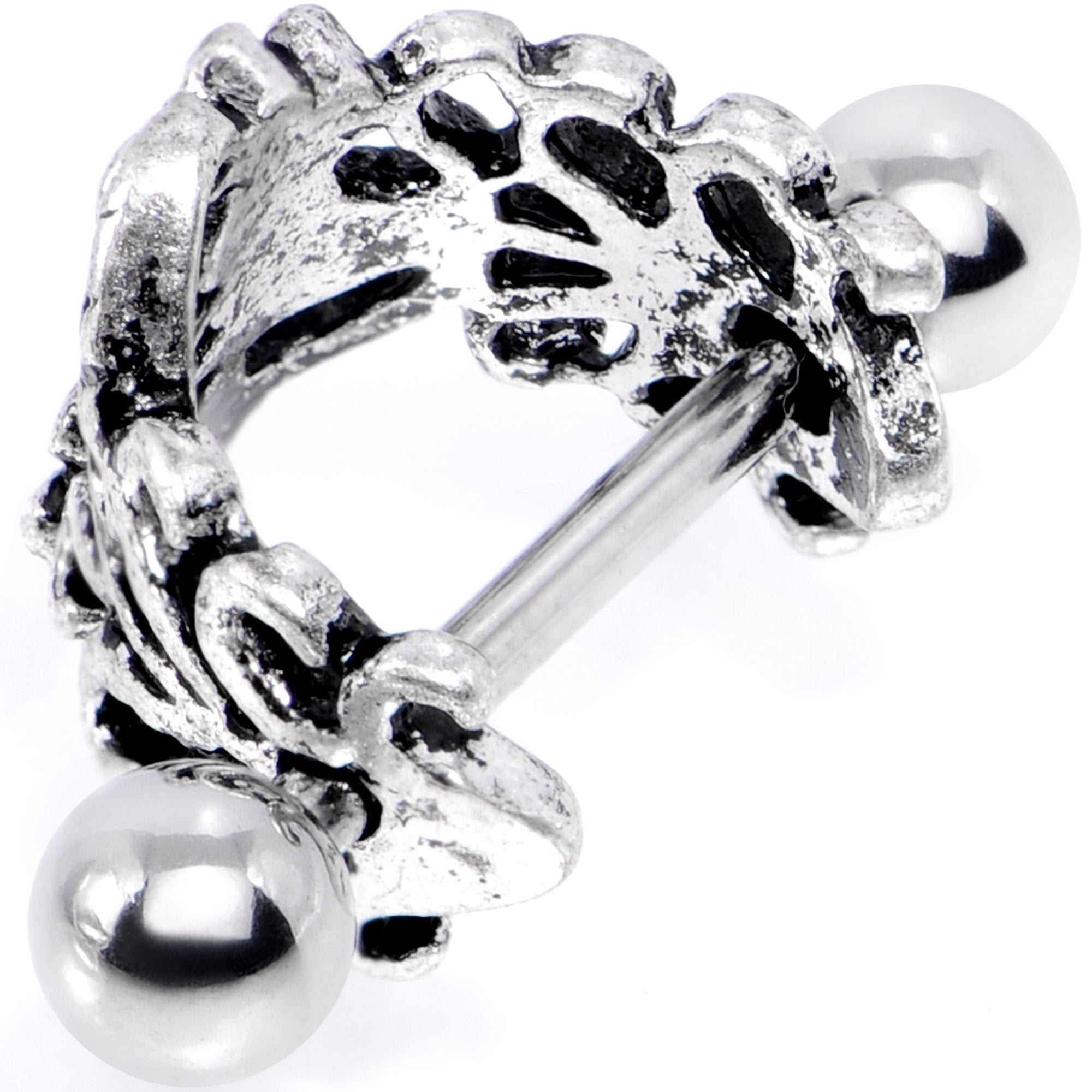 BodyCandy 16G 1/2 Blue Gem Double Daisy Flower Cuff Cartilage Earring — lifestyle context