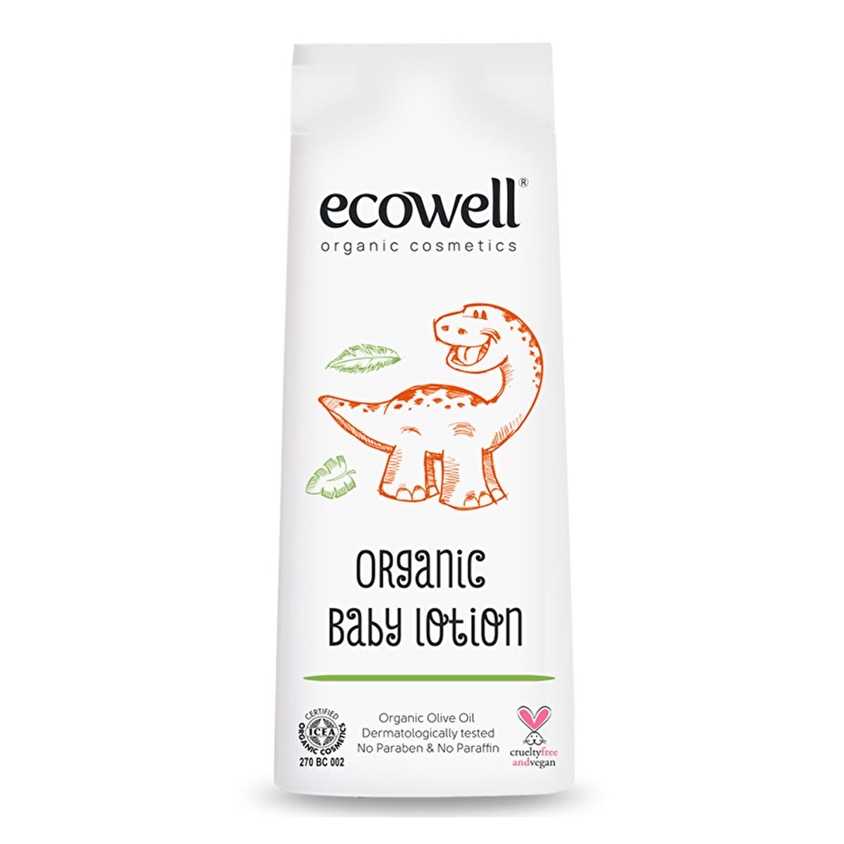 Ecowell Organic Baby Lotion - Natural Moisturizer for Sensitive Skin, Vegan & Cruelty-Free Certified, 10.14 fl oz