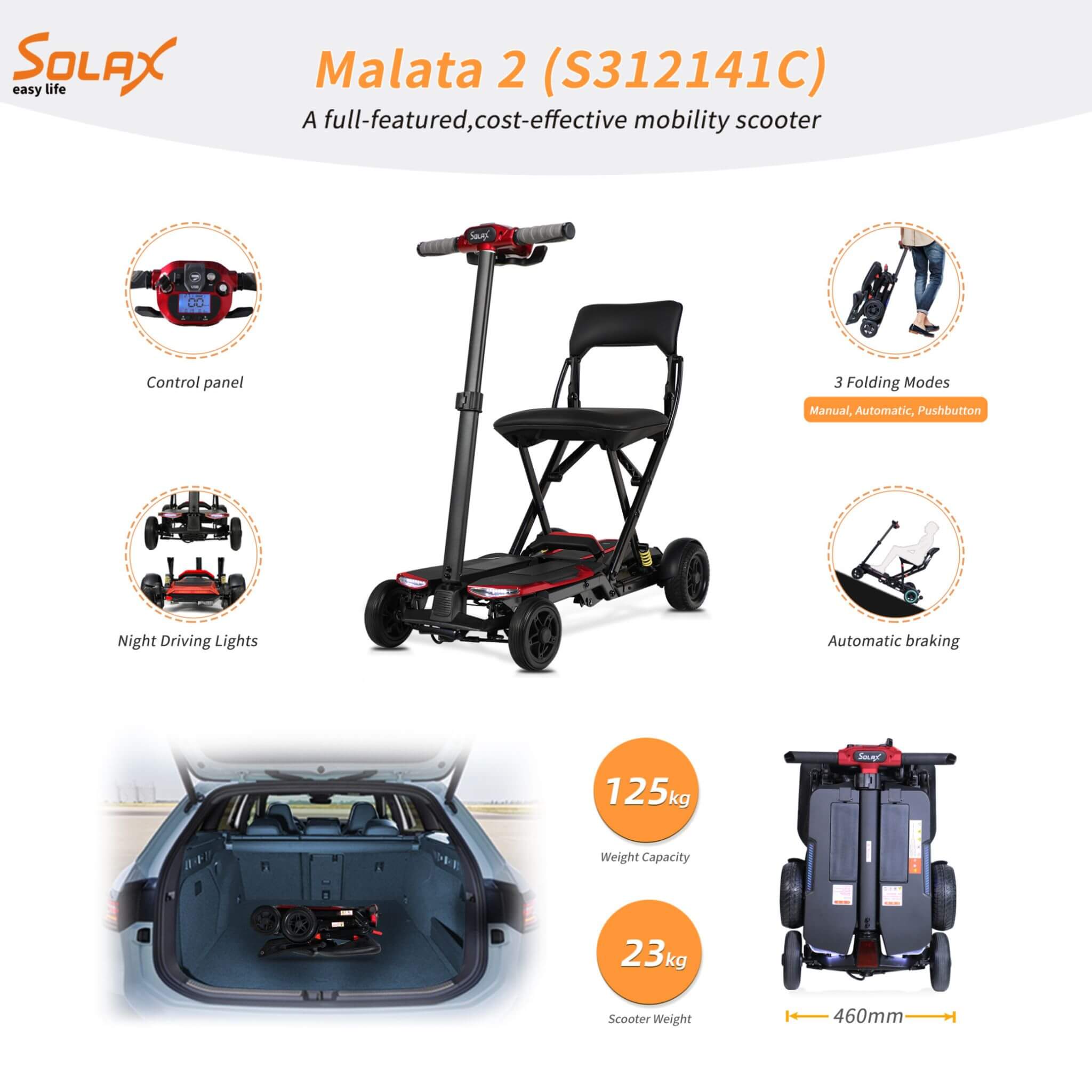 Ultra Lightweight 4-Wheel Folding Mobility Scooter With Remote For Adults And Elderly (SAK58976) – SAKSBY WHOLESALE, view 8