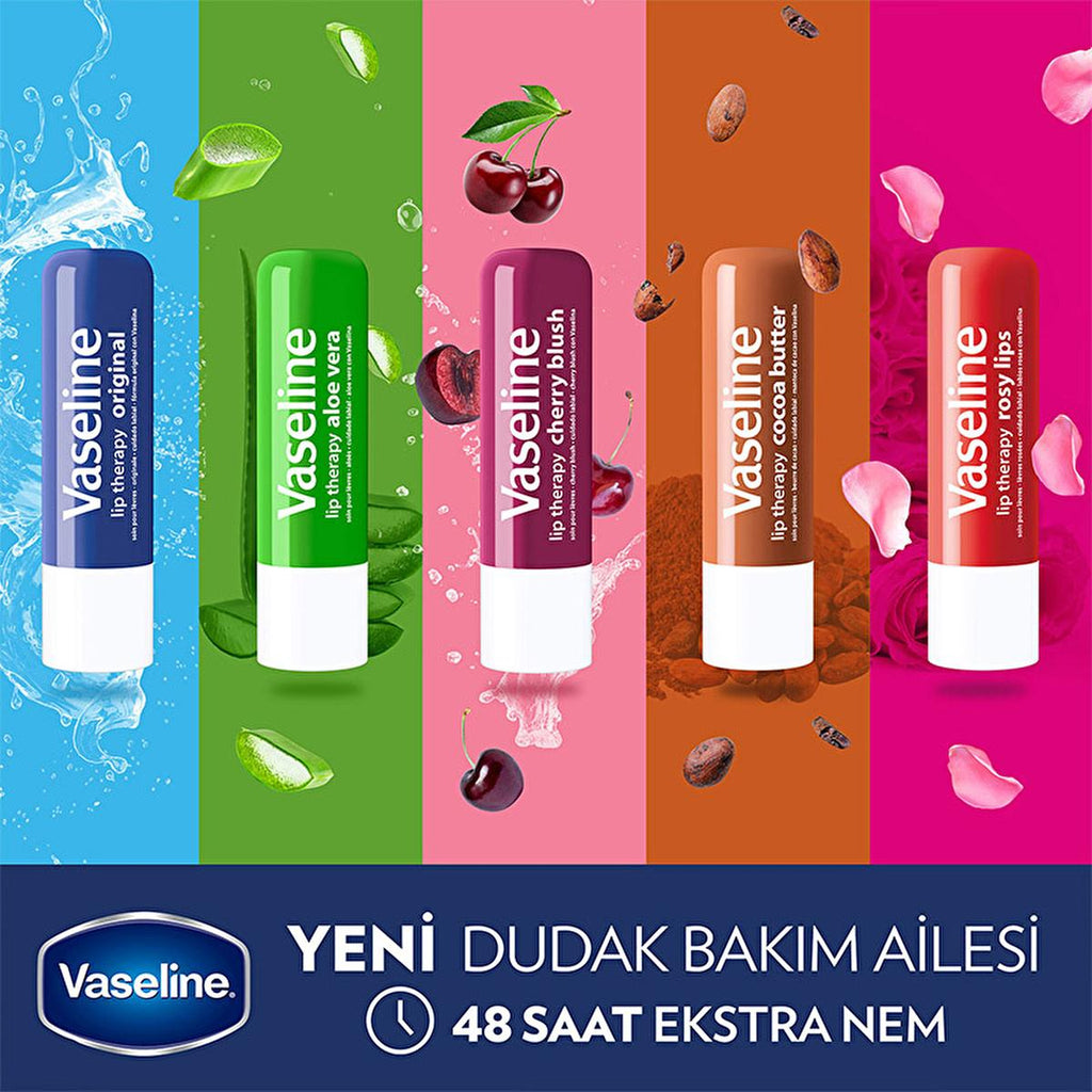 Vaseline Aloe Vera Lip Care Balm - 48 Hour Moisturization for Dry, Chapped Lips