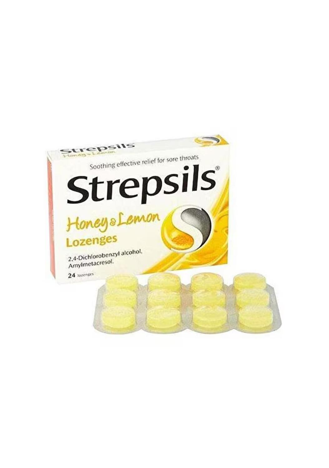 Strepsils Honey Lemon Throat Pastilles - 24 Pack