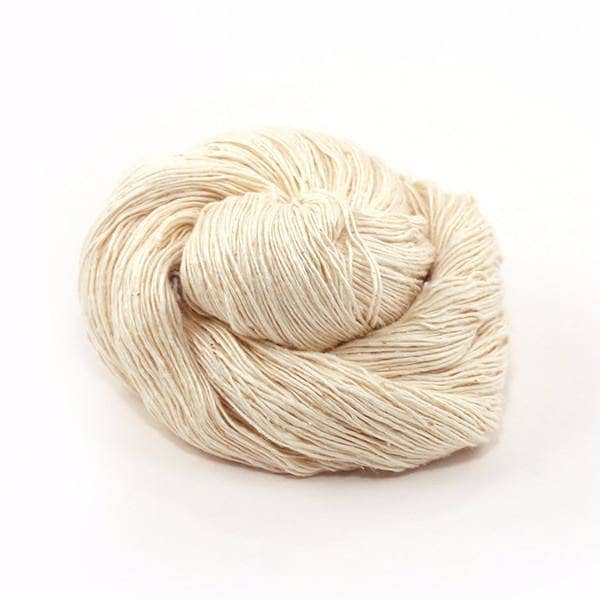 Darn Good Yarn Undyed Yarn - Dyeable Yarn Collection — Darn Good Yarn branding close-up