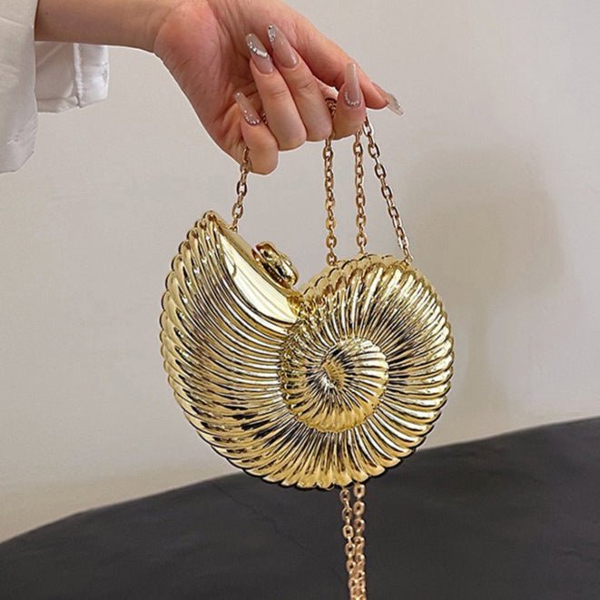Mariam's Collection Unique Chic Conch Shell Inspired Clutch Bag (MAC311) — lifestyle worn / used context