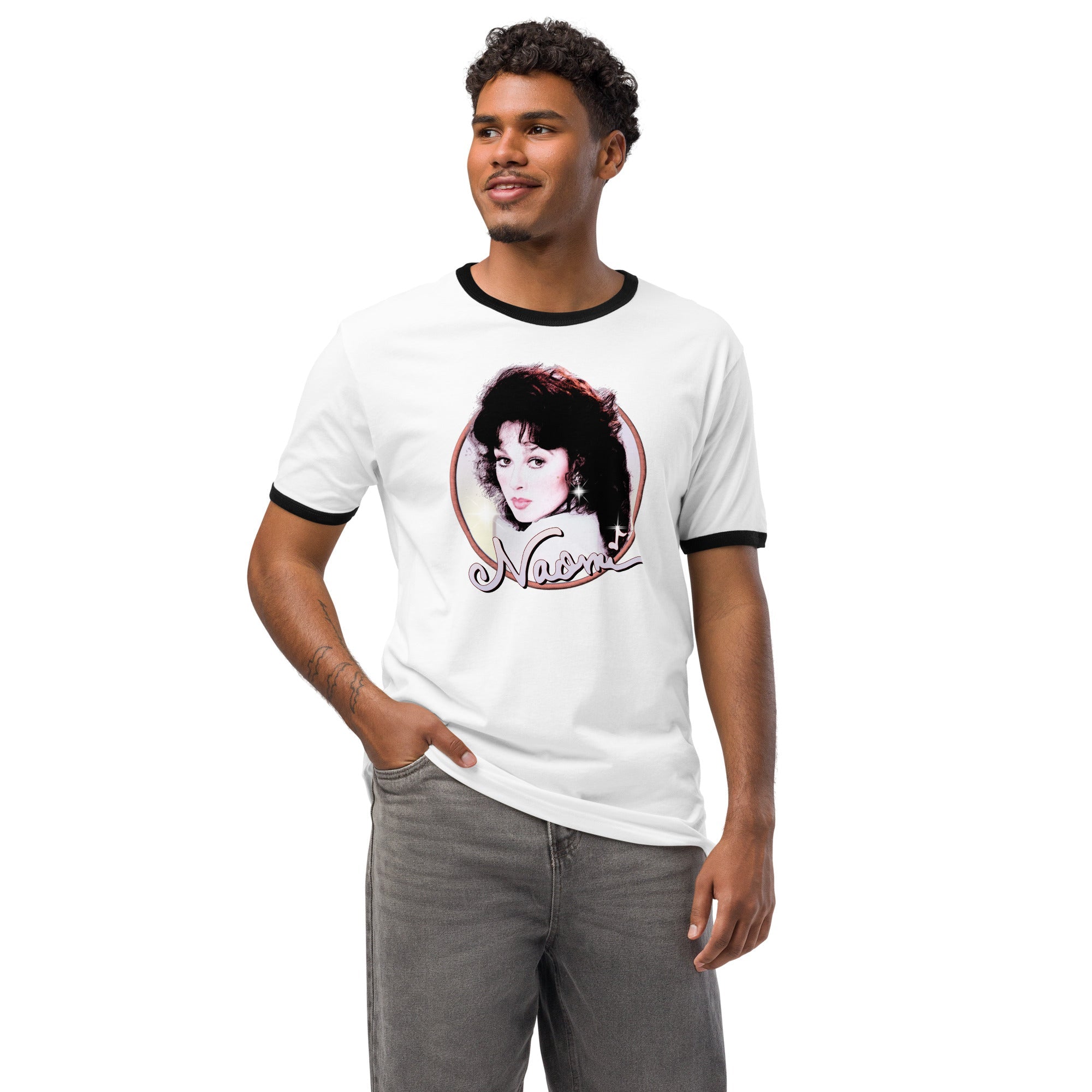 Naomi Judd Legacy Naomi Retro Glow Unisex Ringer T-shirt — lifestyle context