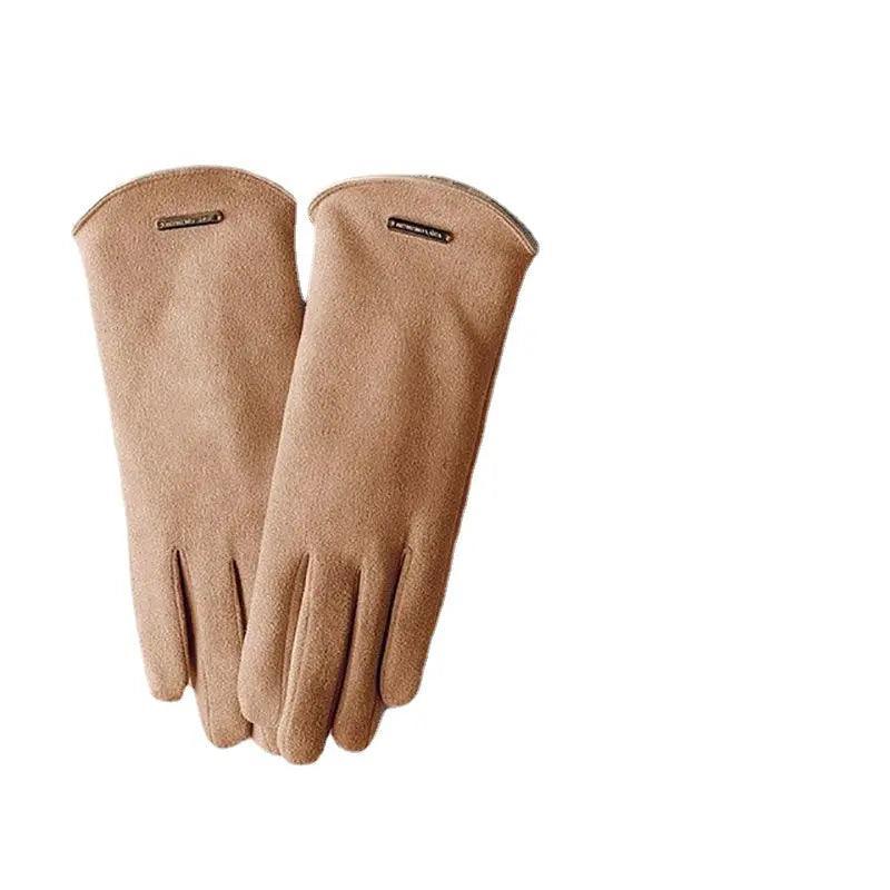 Mariam's Collection MAC058 Unisex Suede Touch Screen Gloves Faux Fur Lined Winter Warm — lifestyle worn / used context