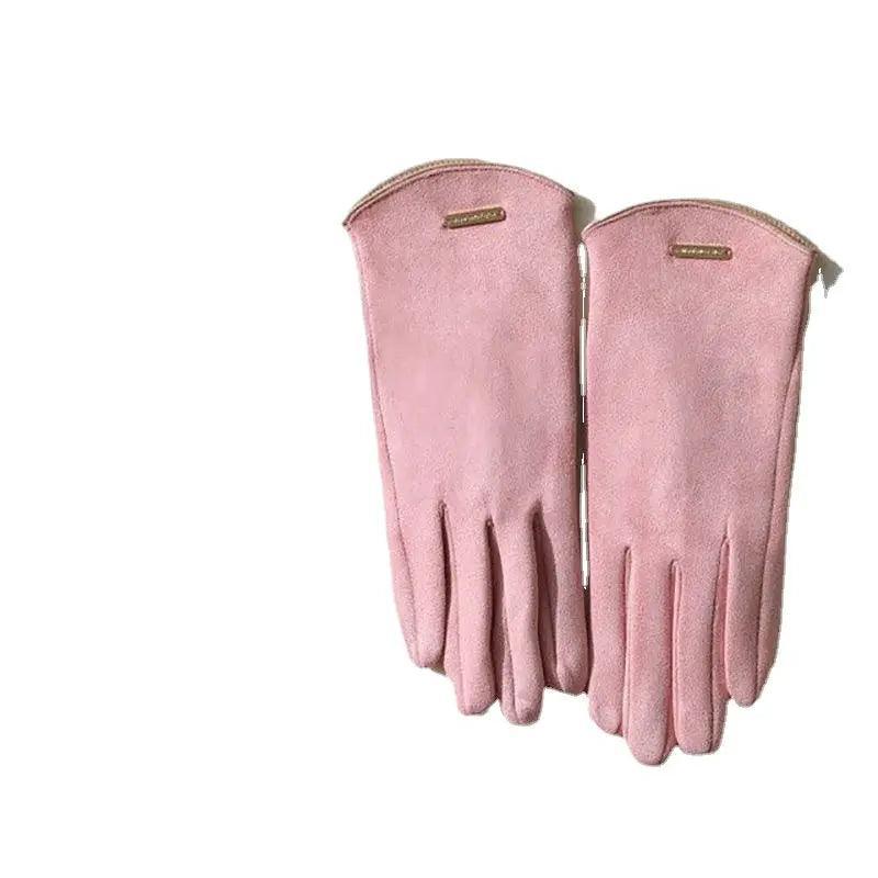 Mariam's Collection MAC058 Unisex Suede Touch Screen Gloves Faux Fur Lined Winter Warm — detail shot 7