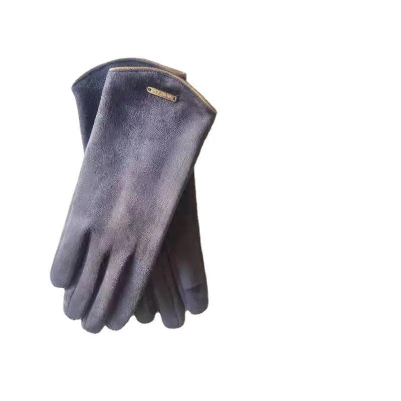 Mariam's Collection MAC058 Unisex Suede Touch Screen Gloves Faux Fur Lined Winter Warm — detail shot 9