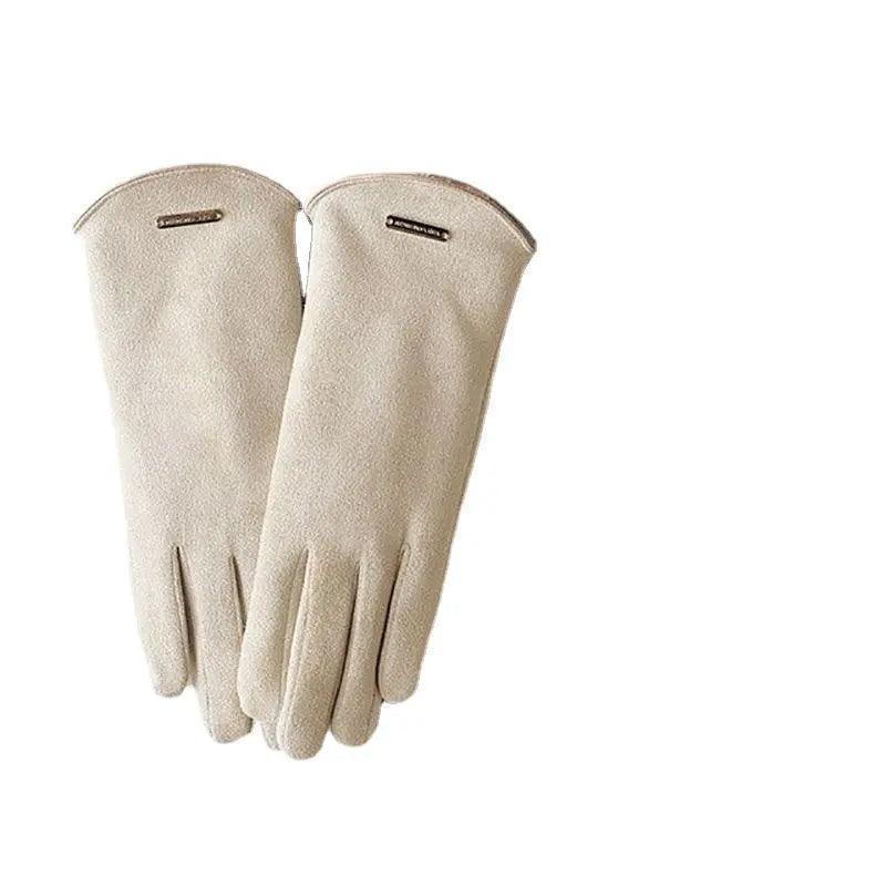 Mariam's Collection MAC058 Unisex Suede Touch Screen Gloves Faux Fur Lined Winter Warm — detail shot 8