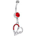 BodyCandy Red Gem Love in Your Heart Dangle Belly Ring — main product shot