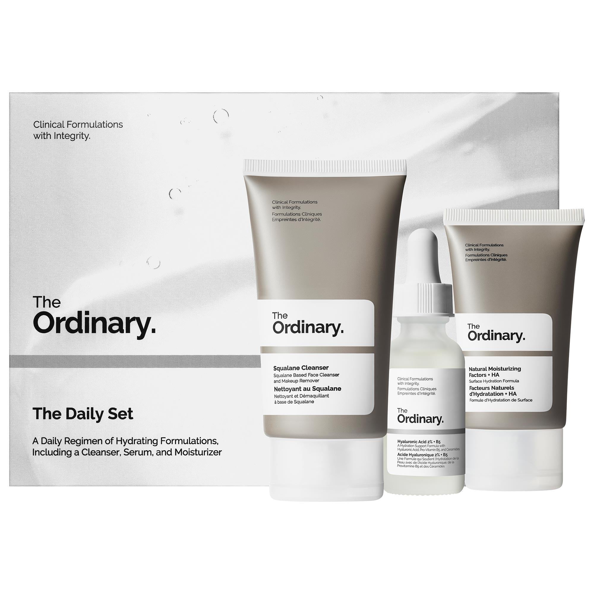 The Ordinary: The Daily Set - Hyaluronic Acid 2% + B5 Hydrating Serum, Vegan & Cruelty-Free Skincare Set for Dry Skin