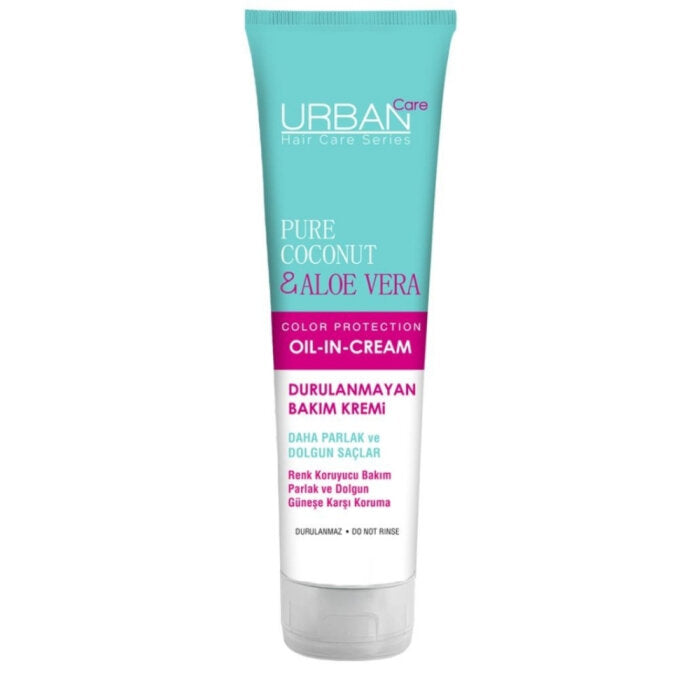 Urban Care Leave-In Hair Cream with Coconut & Aloe Vera - Color Protecting, Vegan, 5.07 fl oz