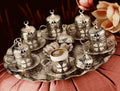 Sena Espresso Coffee Cups Set, Turkish Arabic Greek Coffee Set, Silver Plated Turkish Coffee Set For Six Person - B093WSYL93