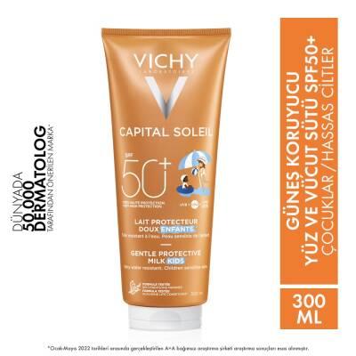 Vichy Capital Soleil Kids SPF 50+ Sunscreen: Broad Spectrum Face & Body Sun Protection, Water Resistant, Sensitive Skin Formula, 10.14 fl oz