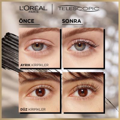 Loreal Paris Telescopic Gold Mascara - Long-Lasting, Volumizing Black Mascara for Lengthening and Separating Lashes