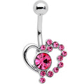 BodyCandy Pink Gem Funky Valentines Day Heart Belly Ring — main product shot