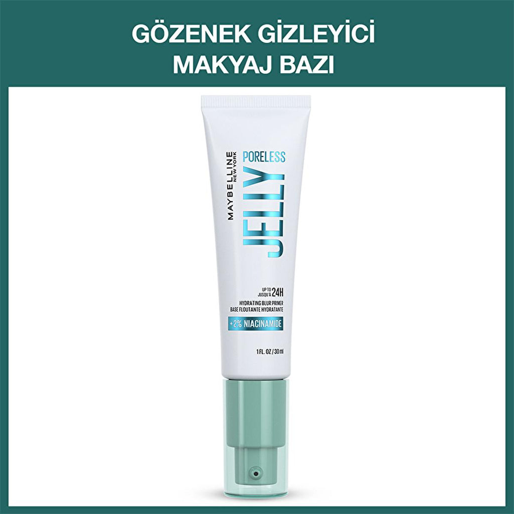 Maybelline New York Poreless Jelly Makeup Base: Minimize Pores, Hydrate, & Extend Makeup Wear with Niacinamide for Flawless Skin.