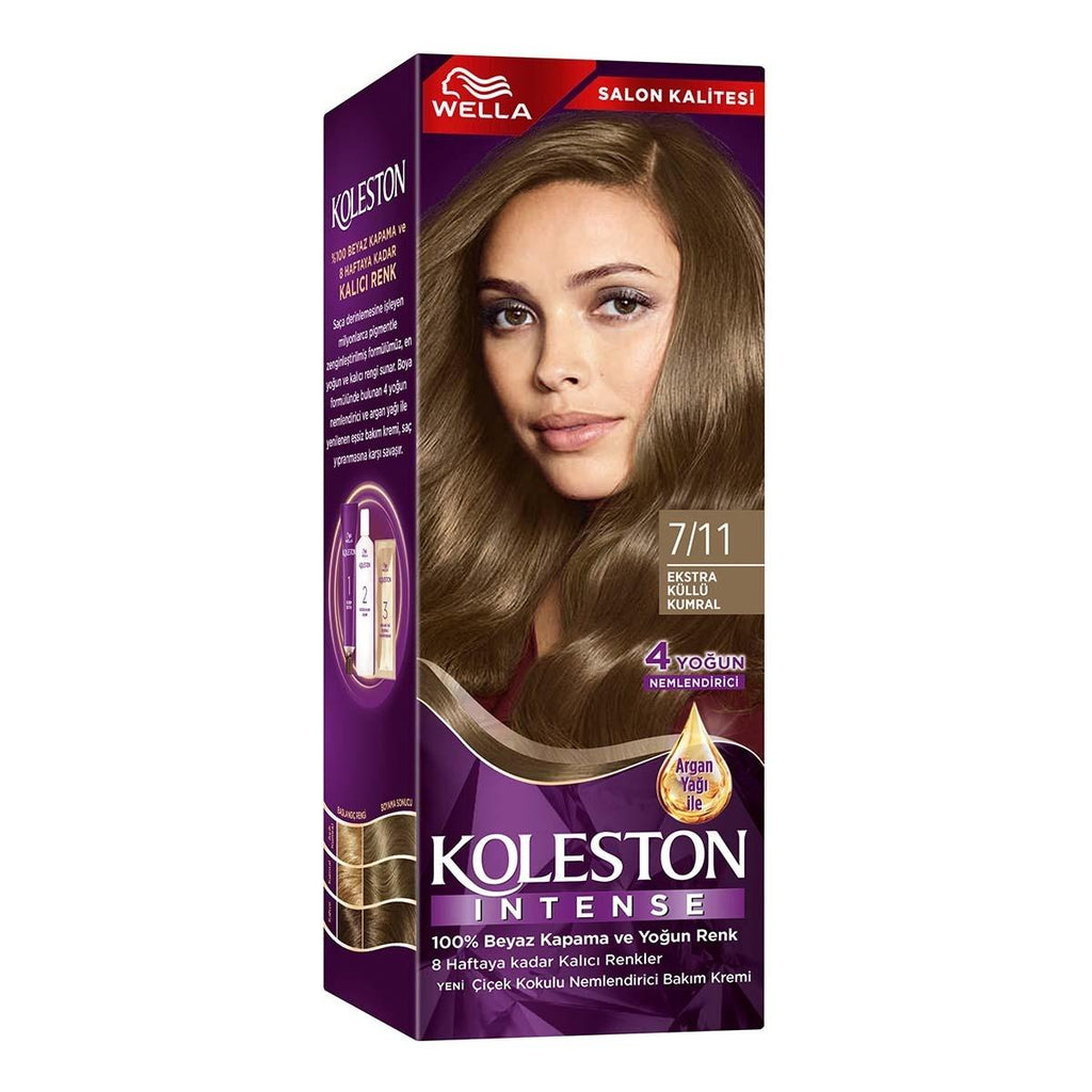 Wella Koleston Intense 7/11 Ash Blonde Hair Dye: 100% Gray Coverage, Long Lasting Color, Argan Oil for Intense Shine