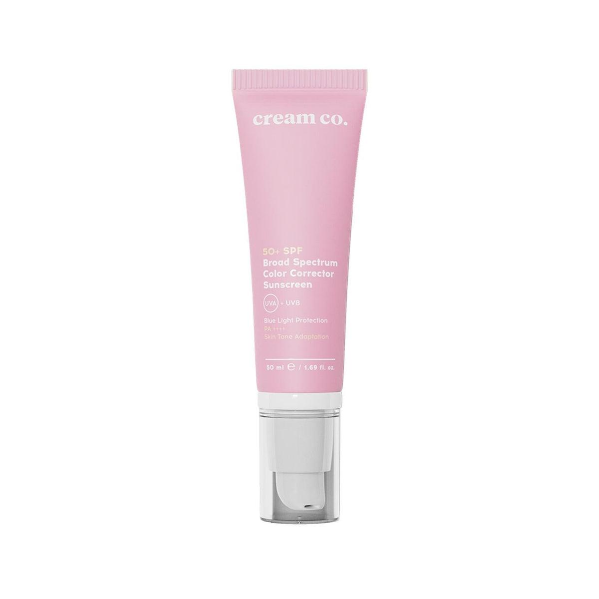 Cream Co. SPF 50 Broad Spectrum Color Corrector Sunscreen CC Cream - Evens Skin Tone & Protects Against UV Rays, Foundation