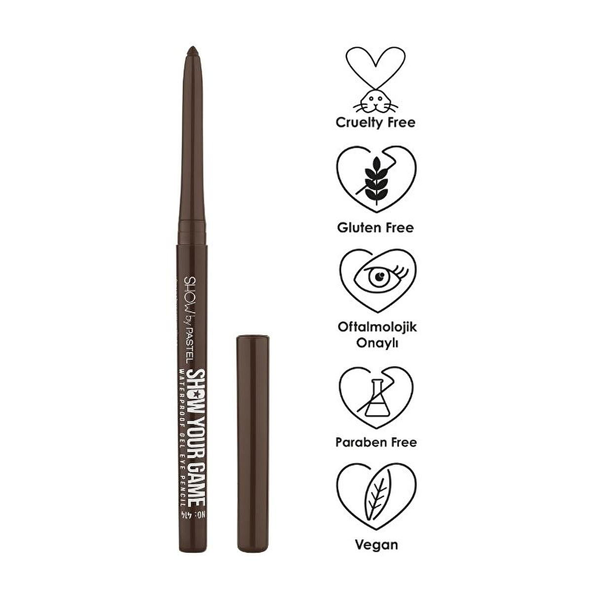 Pastel Show Your Game Waterproof Eyeliner - Long-Lasting, Smudge-Proof, Automatic Pencil with Jel Structure & Kajal Feature
