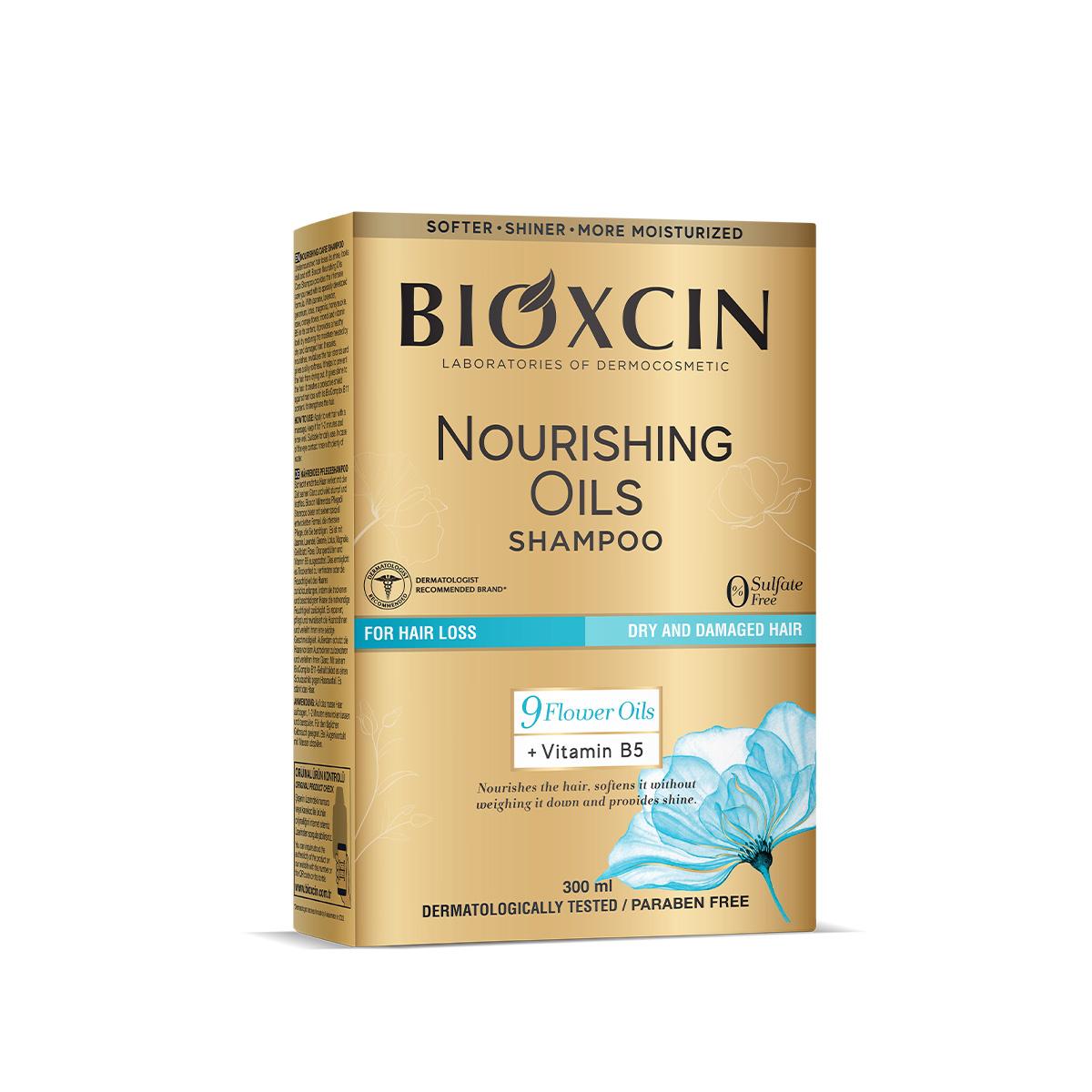 Bioxcin Nourishing Hair Shampoo with 9 Flower Oils - Sulfate-Free, Hypoallergenic Repair for Dry & Damaged Hair