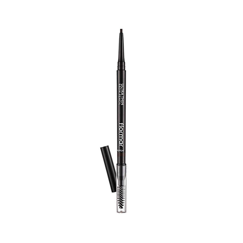 Flormar Ultra Thin Eyebrow Pencil - Waterproof, High Pigment, Built-in Brush for Natural Look