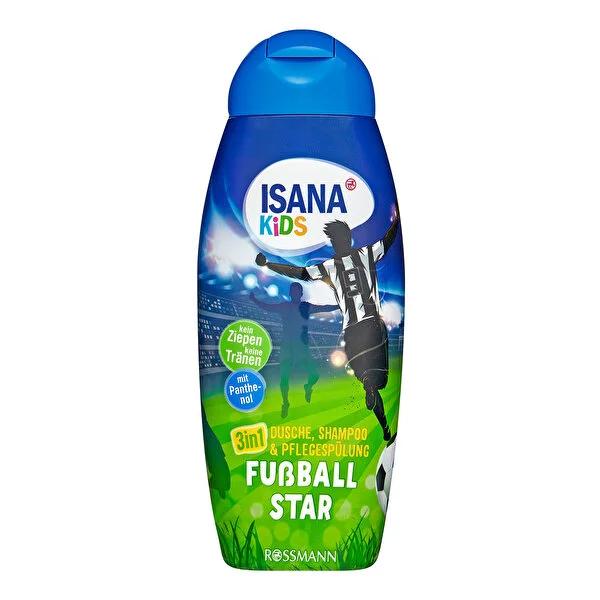 Isana Kids 3-in-1 Shampoo, Body Wash & Bubble Bath - Gentle, Vegan, Natural Ingredients for Sensitive Skin - 10.14 fl oz