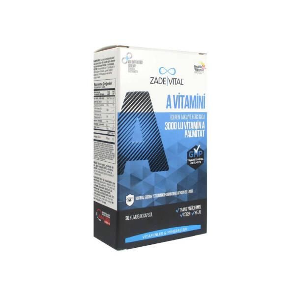 Zade Vital - Vitamin A 3000 IU Dietary Supplement for Vision & Immune Health - 30 Capsules