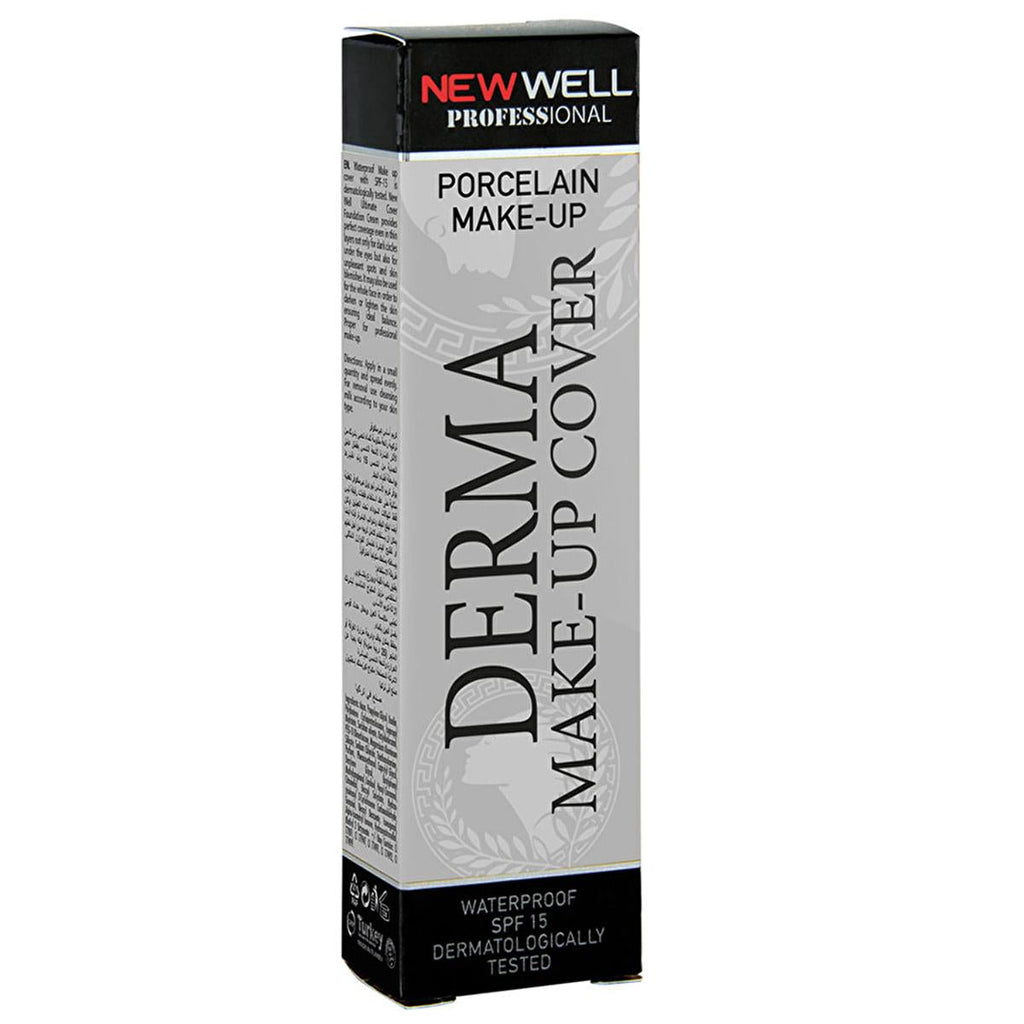 New Well Derma Cover: Full Coverage Foundation with SPF 15 - Long Lasting & Dermatologist Recommended for a Flawless, Water-Resistant Finish